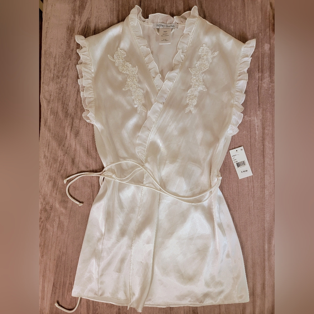 ✨ Luxury White Ivory Robe Size S - Picture 2 of 9